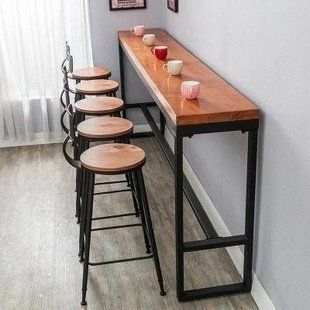 Дизайнерська Барна стійка з натурального дерева Loft Design 240х40х100h Чорний / Дерево ATL311 ATL311 фото