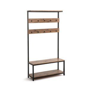 Дизайнерська Підлогова вішалка в стилі Loft Design 110x30x180h Чорний/Дерево ATL122 ATL122 фото