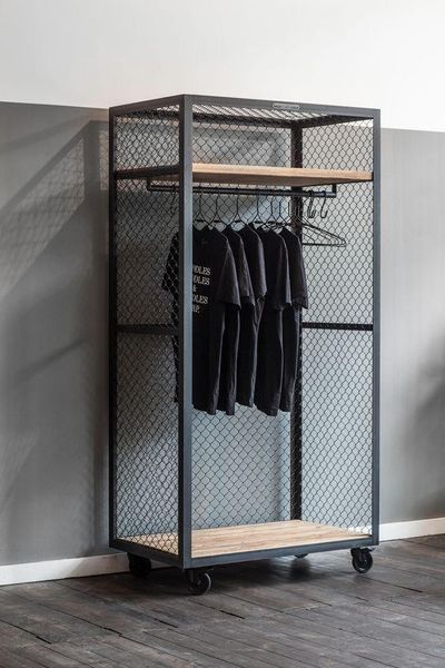 Дизайнерська Підлогова вішалка в стилі Loft Design 100x40x210h Чорний/Дерево ATL900 ATL900 фото