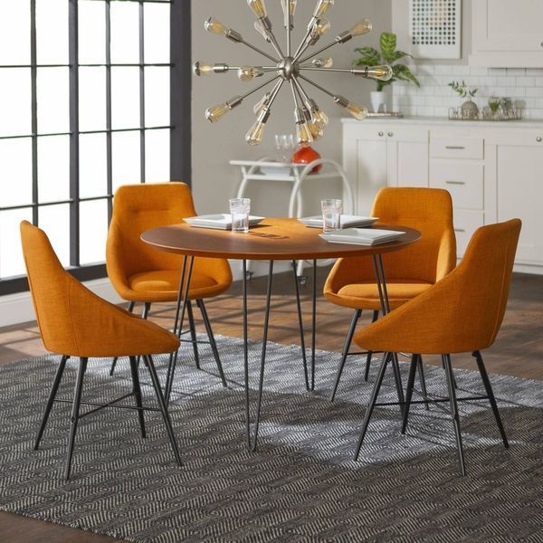 Дизайнерський Кухонний обідній стіл з натурального дерева Loft Design d80x75h Чорний / Дерево ATL1110 ATL1110 фото