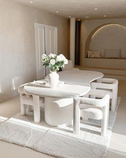 Скульптурный обеденный стол с микроцемента Loft Design 200х90х75h Белый ATL1756 ATL1756 фото