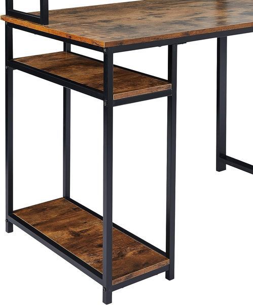 Дизайнерський Письмовий комп'ютерний стіл з полицями Loft Design 240x60x160h Чорний/Дерево ATL722 ATL722 фото