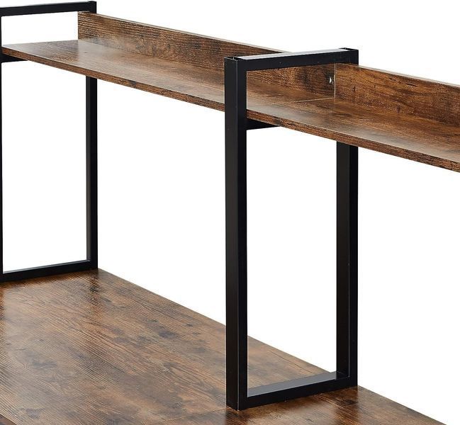Дизайнерський Письмовий комп'ютерний стіл з полицями Loft Design 240x60x160h Чорний/Дерево ATL722 ATL722 фото