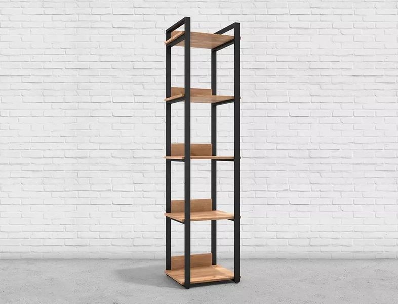 Дизайнерский Стеллаж в стиле Loft Design 400x40x200h Черный/Дерево ATL410 ATL410 фото