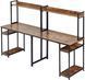 Дизайнерський Письмовий комп'ютерний стіл з полицями Loft Design 240x60x160h Чорний/Дерево ATL722 ATL722 фото 1