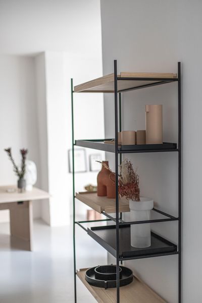 Дизайнерский Стеллаж в стиле Loft Design 100x40x200h Черный/Дерево ATL405 ATL405 фото