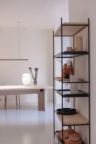 Дизайнерский Стеллаж в стиле Loft Design 100x40x200h Черный/Дерево ATL405 ATL405 фото