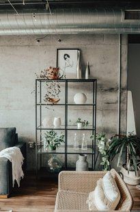 Дизайнерский Стеллаж в стиле Loft Design 120x40x210h Черный/Стекло ATL411 ATL411 фото