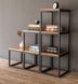 Дизайнерський Стелаж в стилі Loft Design 120x40x120h Чорний/Дерево ATL097 ATL097 фото 10