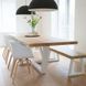 Дизайнерський Кухонний обідній стіл з натурального дерева Loft Design 240x80x75h Білий / Дерево ATL178 ATL178 фото 1