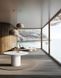 Скульптурный обеденный стол с микроцемента Loft Design d90х75h Белый ATL1758
