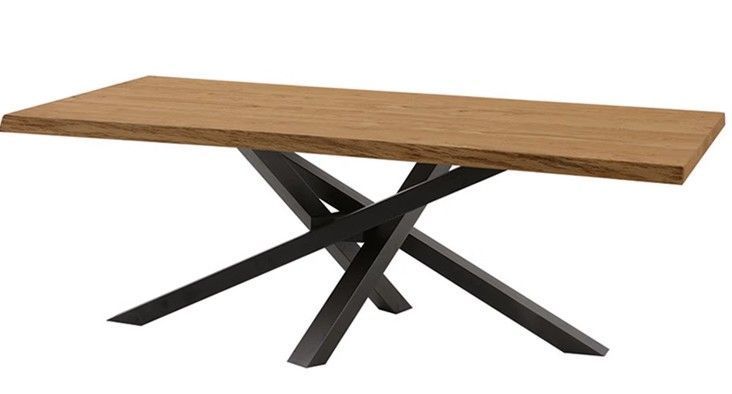 Дизайнерський Кухонний обідній стіл з натурального дерева Loft Design 220x80x75h Чорний / Дерево ATL794 ATL794 фото