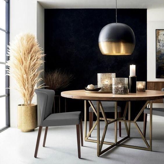 Дизайнерский Кухонный обеденный стол из натурального дерева Loft Design d100x75h Бронза / Дерево ATL1353 ATL1353 фото